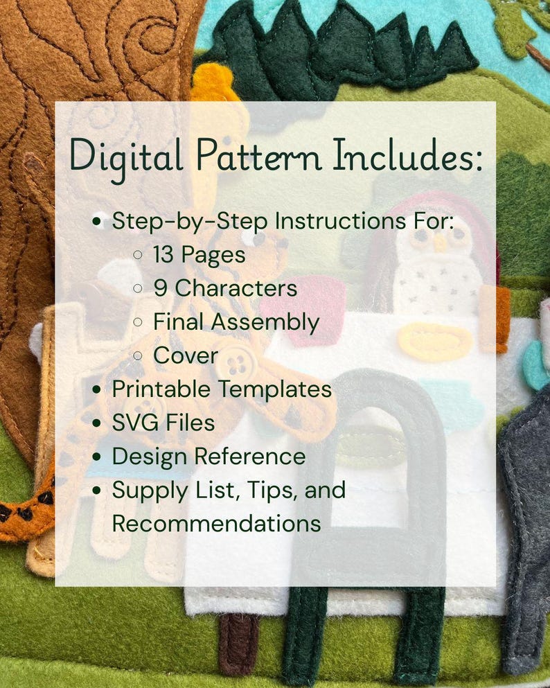 Classic Bear Storybook Felt Book / Quiet Book Digital Pattern PDF Download and SVG Cut Files — Based on the original story by A. A. Milne image 2