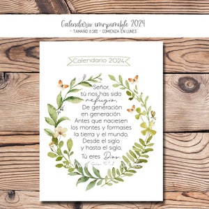 Calendario 2024- En Español.- Flores y versículos de la Biblia - Kalender in het Spaans met bijbelverzen