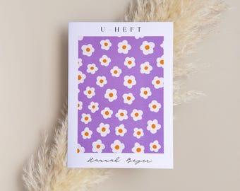 Portada Cartilla U y certificado de vacunación personalizado con nombre | Funda protectora para folleto de examen y certificado de vacunación alemán I Diseño floral Uheft