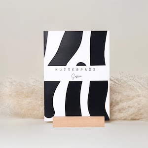 Housse de protection pour passeport maternité personnalisable avec nom | Couverture pour carnet de maternité allemand I Couverture pour carnet de maternité moderne I Couverture pour carnet de maternité motif zèbre
