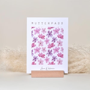 Beschermhoes voor zwangerschapspas, personaliseerbaar met naam | Omslag voor Duitse zwangerschapspas I Zwangerschapspashoes bloemen I Zwangerschapspashoes boho