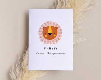 Portada Cartilla U y certificado de vacunación personalizado con nombre | Funda protectora para folleto de examen y certificado de vacunación alemán.
