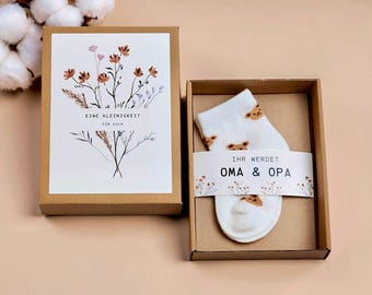 Anuncio de Embarazo I Caja de Regalo con Calcetines de Bebé I Anuncio de Bebé I Regalo para Papá Abuela Abuelo Tía Tío I Bebé Sorpresa