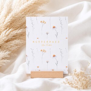 Mutterpass Schutzhülle personalisierbar mit Namen | Hülle für deutschen Mutterpass I Mutterpass Hülle Blumen I Mutterpasshülle Boho