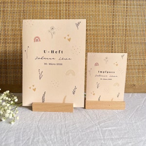 Cover U-booklet and vaccination certificate personalized with name | Protective cover for examination booklet and German vaccination certificate I booklet case flowers