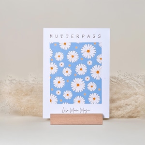 Beschermhoes voor zwangerschapspas, personaliseerbaar met naam | Omslag voor Duitse zwangerschapspas I Zwangerschapspashoes bloemen I Zwangerschapspashoes boho