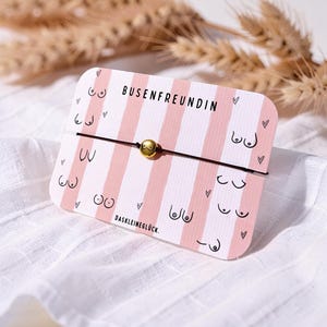 Freundschaftsarmband Busenfreundin • Lustiges Geschenk • Makrameearmband • Freundschaft  • Geschenk beste Freundin • Handmade • Goldperle •