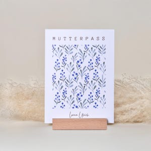 Housse de protection pour passeport maternité personnalisable avec nom | Housse pour passeport de maternité allemand I Housse pour passeport de maternité fleurs I Housse pour passeport de maternité bohème