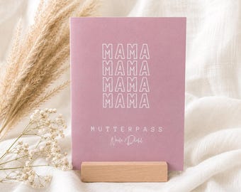 Personalized maternity record book cover with name | Cover for German maternity record book | Customizable maternity record book cover | Pink maternity record book cover