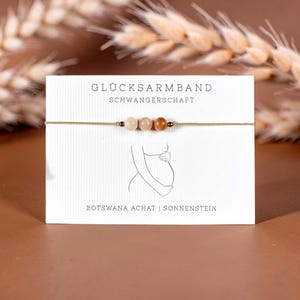 Schwangerschaft Armband • Edelstein Glücksbringer • Macramé mit Perlen • Talisman für werdende Mama • Geschenk für Schwangere • Handmade