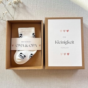 Annuncio di gravidanza I Scatola regalo con calzini per neonati I Annuncio di nascita I Regalo per papà Nonna Nonno Zia Zio I Sorpresa per il neonato