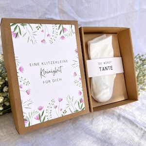 Schwangerschaft verkünden Geschenkbox – Babysocken mit Nachricht „Ihr werdet Oma & Opa“ – Geschenk für Papa, Tante, Uroma, Onkel, Patentante