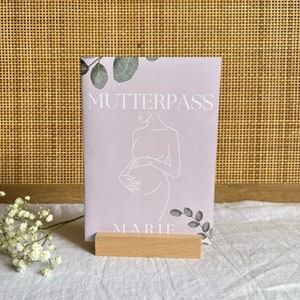 Couverture de carnet de maternité personnalisée avec nom | Couverture pour le carnet de maternité allemand