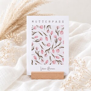 Mutterpass Schutzhülle personalisierbar mit Namen | Hülle für deutschen Mutterpass I Mutterpass Hülle Blumen I Mutterpasshülle Boho