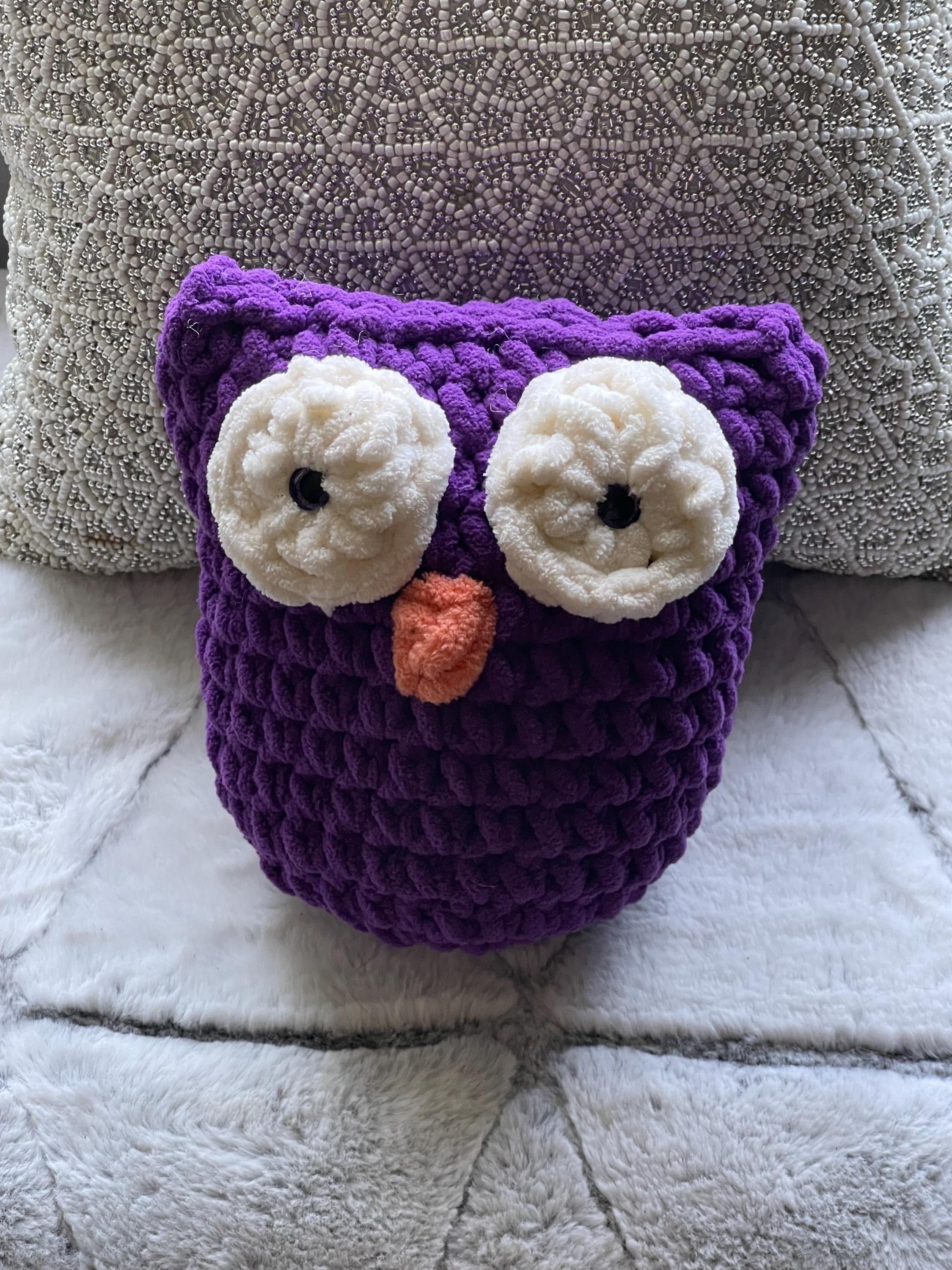 Purple Owl, handmade crocheted