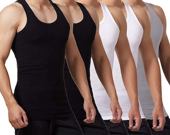 Mens Vests Classic Sports 100% Cotton Tank Top Summer Training Gym S-XXL