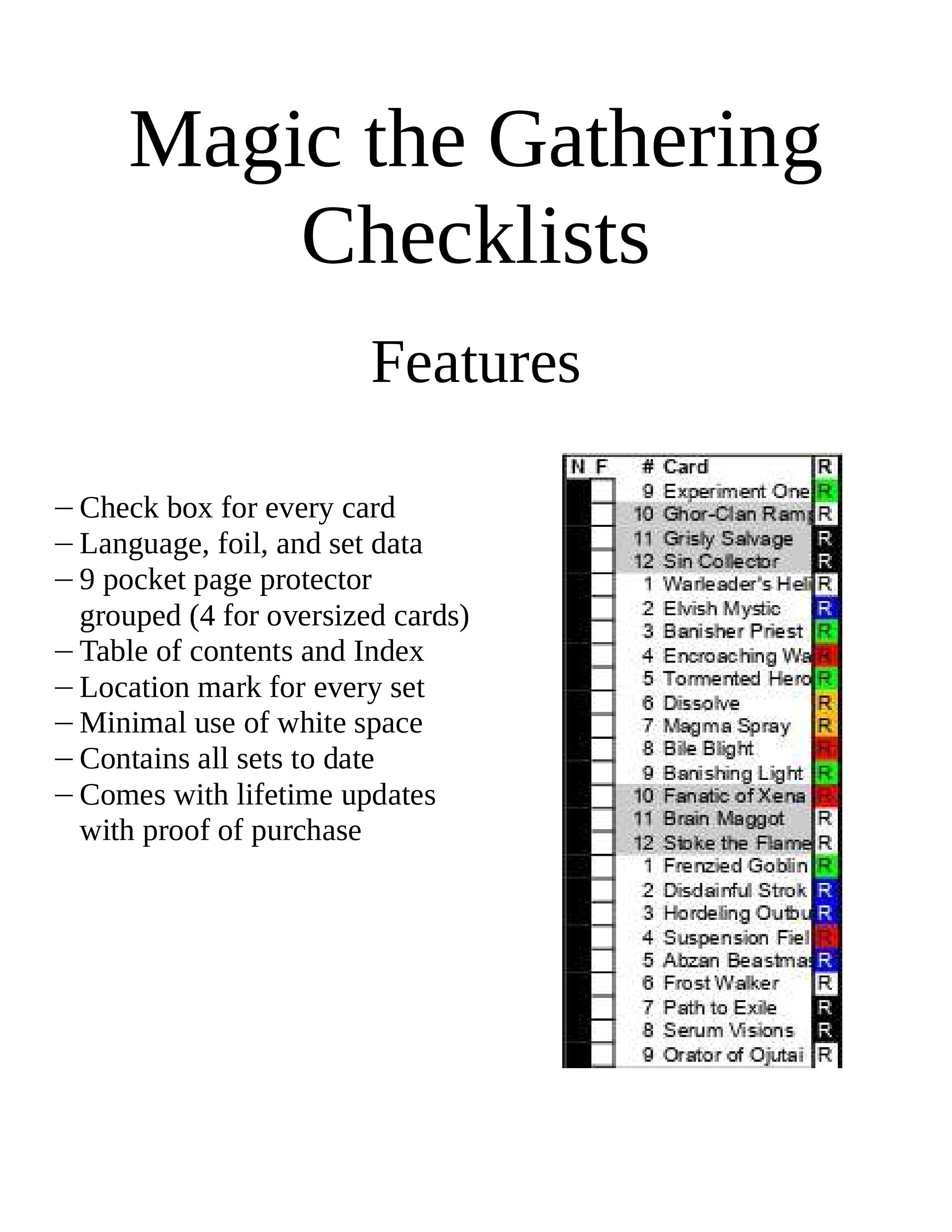 Printable Full Black and White Magic the Gathering Unofficial Set ...