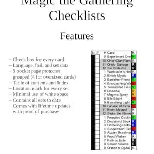 Printable Full Colored Magic the Gathering Unofficial Set Checklists ...