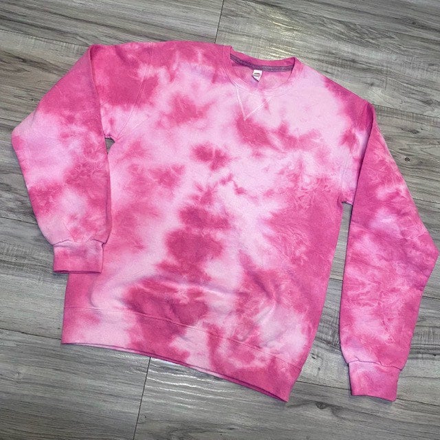 Pink tie dye crewneck cheap sweatshirt