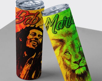 Bob Marley 20oz Tumbler, Gift for Jamaican friend, Jamaica,  rasta, reggae, gift for him, mug, birthday gift, stainless steel cup