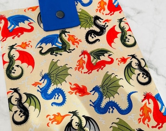 Padded Book Sleeve with Closure, Handmade Book Sleeve, Dragon Book Sleeve, Book Lover Gift, Book Accessories, Gifts for Bookworms, Book Cozy