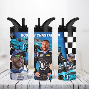 Ross Chastain 20oz Water Bottle Nascar fan Larson Gift for dad  Nascar Racing gift for him car mug, birthday gift, stainless steel cup,