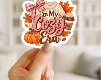 In My Cozy Era Fall Sticker, Cute Autumn Sticker,  Sweater Weather, Cozy Season Decal, Fall Gift