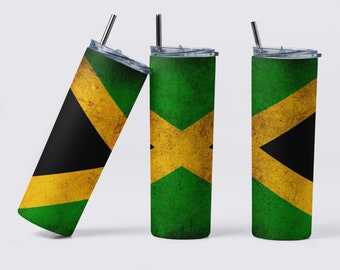 Jamaican Flag 20oz Tumbler , Jamaica, Customized tumbler, travel mug, rasta, reggae, gift for him, mug, birthday gift, stainless steel cup