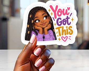 Black Girl Affirmation Sticker Pack, Positive Motivational Stickers for Black Girls, Waterproof Decals