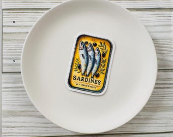 Cute Sardine sticker, Cute Stickers, Sardines, Book lover gift, Waterproof stickers, Journals, Water bottle stickers, Gift for friend