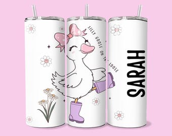 Silly Goose Tumbler, Silly Goose On The Loose, Funny Goose, Custom Cup with Name