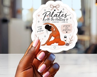 Pilates sticker, Waterproof decals, Water bottle stickers, Body positive, pilates gift