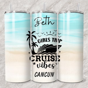 Group vacation tumblers, tumblers with name, Personalized Birthday trip cups, Girls vacation trip cups, Matching tumblers