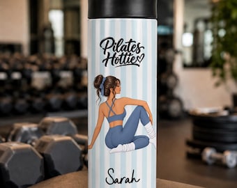 Personalized Pilates Water Bottle, 20oz Pilates Hottie Bottle, Custom Name Gym Bottle, Pilates Lover Gift, Fitness Water Bottle