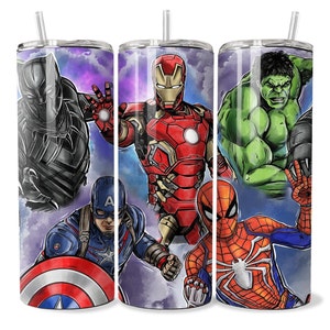Comic Heroes 20oz Tumbler Comic Con tumbler Anime travel mug comic books lover gift for him mug vintage birthday gift, stainless steel cup