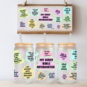 My Daily Bible Affirmation Glass, Bible Verse Mug, Bible Quotes, Christian Mug, Religious Mug, Scripture Mug, Christian Affirmations Mug