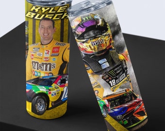 Kyle Busch 20oz Tumbler Nascar fan Larson Gift for dad  Nascar Racing gift for him car mug, birthday gift, stainless steel cup, sports