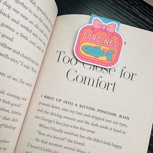 Cute Sardine bookmark, Cute bookmark, Sardines, Book lover gift, Magnetic Bookmark, Journals, Book club Gift for friend