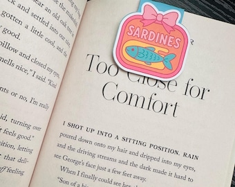 Cute Sardine bookmark, Cute bookmark, Sardines, Book lover gift, Magnetic Bookmark, Journals, Book club Gift for friend