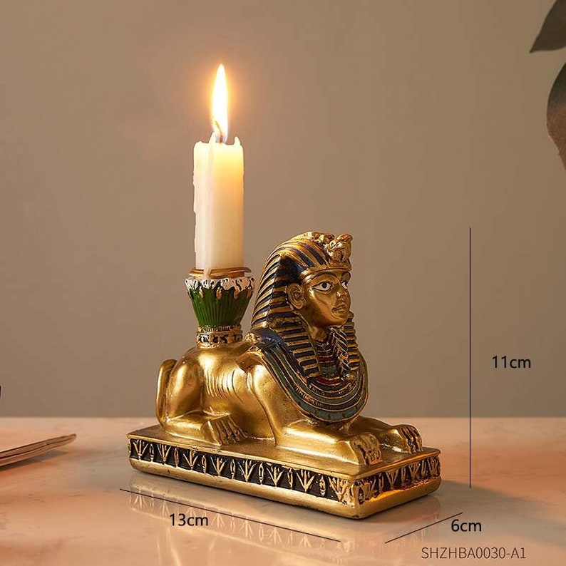 Vintage Candlestick Ancient Egypt Idol Candles Holder Anubis Etsy