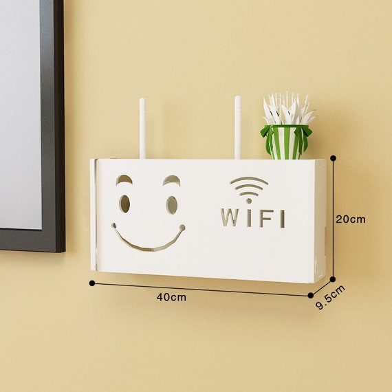 Gerich Wireless Router Rack Living Room Wall-mounted WiFi Storage Box Wall  Decoration 
