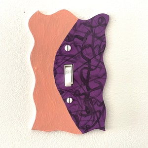 Purple Wavy Switch Plate