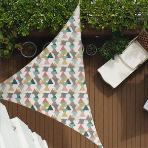 Colored Triangles Z387 | Sun Shade Sail,  Triangular Shade Sail, Sun protection, Summer Items, Garden Decoration, Balcony, Camping
