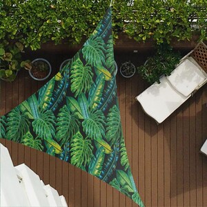 Juicy Monstera Jungle Z260 | Sun Shade Sail,  Triangular Shade Sail, Sun protection, Summer Items, Garden Decoration, Balcony, Camping