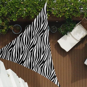 Zebra Theme Z73 | Sun Shade Sail,  Triangular Shade Sail, Sun protection, Summer Items, Garden Decoration, Balcony, Camping