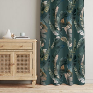 watercolor feathers, turqouise curtains, living room curtains, blackout curtains, bedroom curtains, room decor