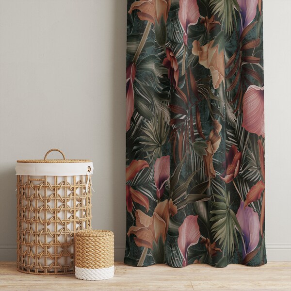 Tropical Curtains Etsy UK