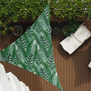 Big Green Leaves Z54 | Sun Shade Sail,  Triangular Shade Sail, Sun protection, Summer Items, Garden Decoration, Balcony, Camping