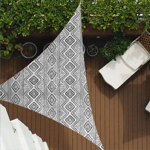 Tema Étnico Africano Z279 | Vela de sombra solar, vela de sombra triangular, proteção solar, itens de verão, decoração de jardim, varanda, acampamento
