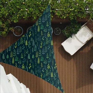 Green Vintage Forest Z152 | Sun Shade Sail,  Triangular Shade Sail, Sun protection, Summer Items, Garden Decoration, Balcony, Camping